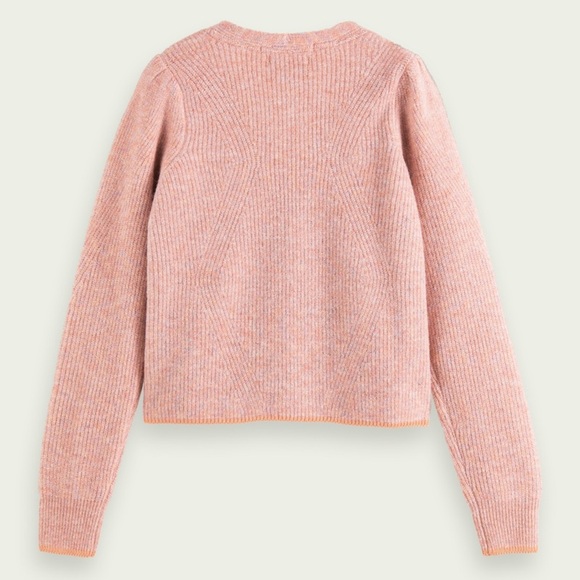 Scotch & Soda Women's Pink Cardigan Sweater V-Neck size small wool and alpaca - Picture 3 of 11